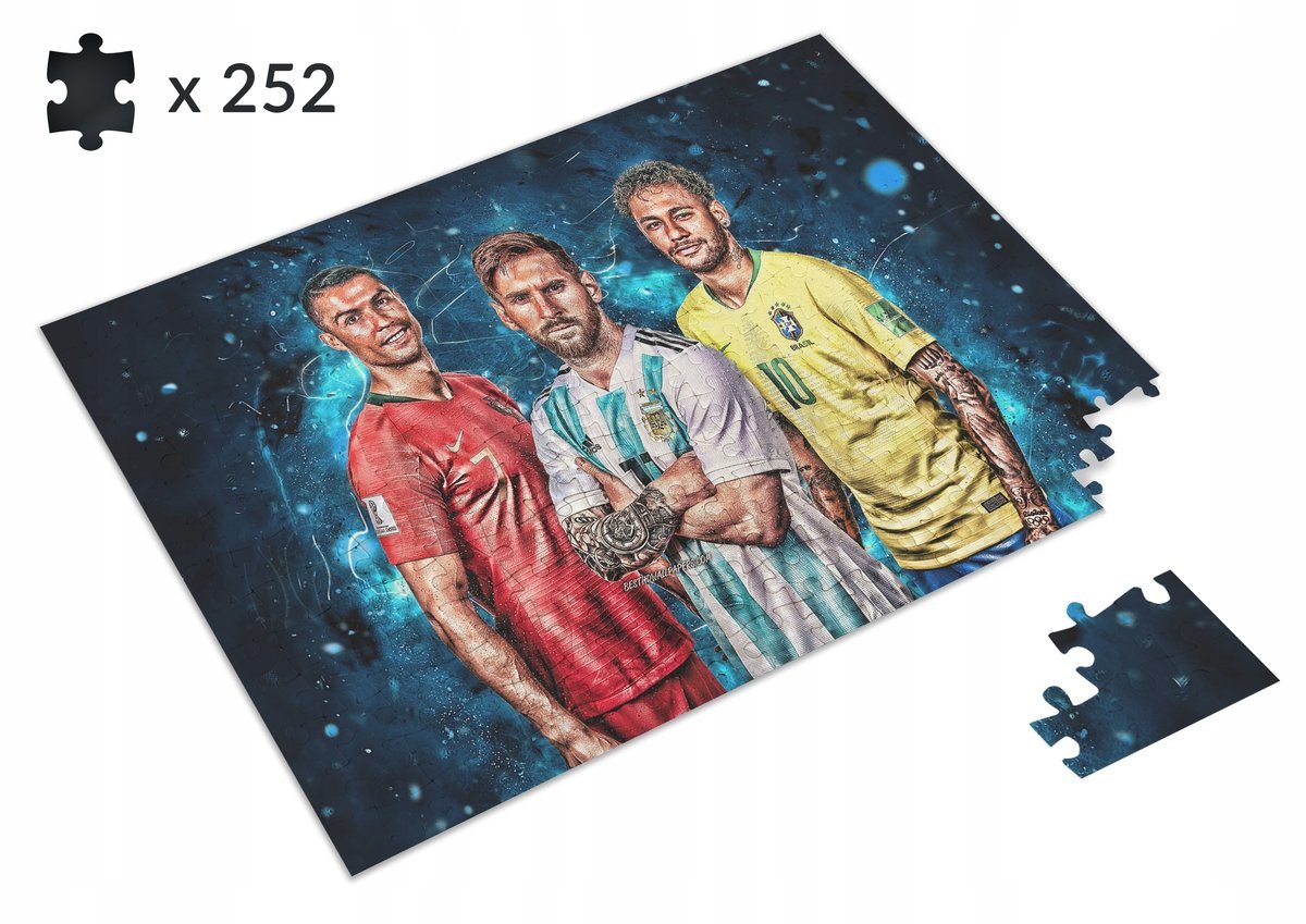 PUZZLE TRIO MESSI NEYMAR MBAPPE RONALDO PIŁKA FIFA