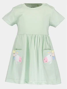 Blue Seven Sukienka codzienna 911068 X Zielony Regular Fit - Sukienki i spódniczki dla dziewczynek - miniaturka - grafika 1