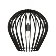 Lampy sufitowe - Zwieszana lampa salonowa Bala 5019 Amplex nad stół drewniana czarna - miniaturka - grafika 1