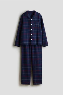 H & M - Cotton flannel pyjamas - Niebieski - H&M - Piżamy dla dziewczynek - miniaturka - grafika 1