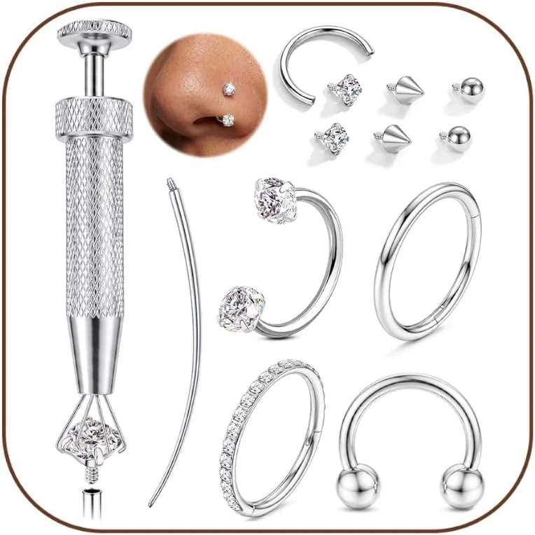 KOLCZYK PIERCING NOS STAL CHIRURGICZNA HELIX TRAGUS UNIWERSALNY BIŻUTERIA
