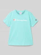 Koszulki dla chłopców - T-shirt z nadrukiem z logo - miniaturka - grafika 1