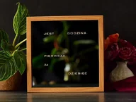 Zegary - Word Clock - polski zegar słowny (brązowa ramka z lustrem) - miniaturka - grafika 1