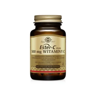 Solgar Ester C-Plus 500 mg 50 kapsułek roślinnych - Suplementy naturalne - miniaturka - grafika 1