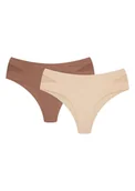 Majtki damskie - Majtki figi Finau 2-pak Henderson beżowy, brązowy M - miniaturka - grafika 1
