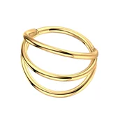 Kolczyki - Kolczyk PIERCING Clicker Srebrny trójramienny Helix Conch Stal 316L 1,2/8 - miniaturka - grafika 1