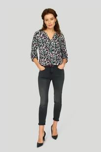 Spodnie jeansowe slim-fit, ciemnoszare - Greenpoint - Spodnie damskie - miniaturka - grafika 1