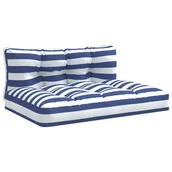 Poduszki ogrodowe - Poduszki na sofę z palet, 2 szt., biało-niebieskie paski - miniaturka - grafika 1