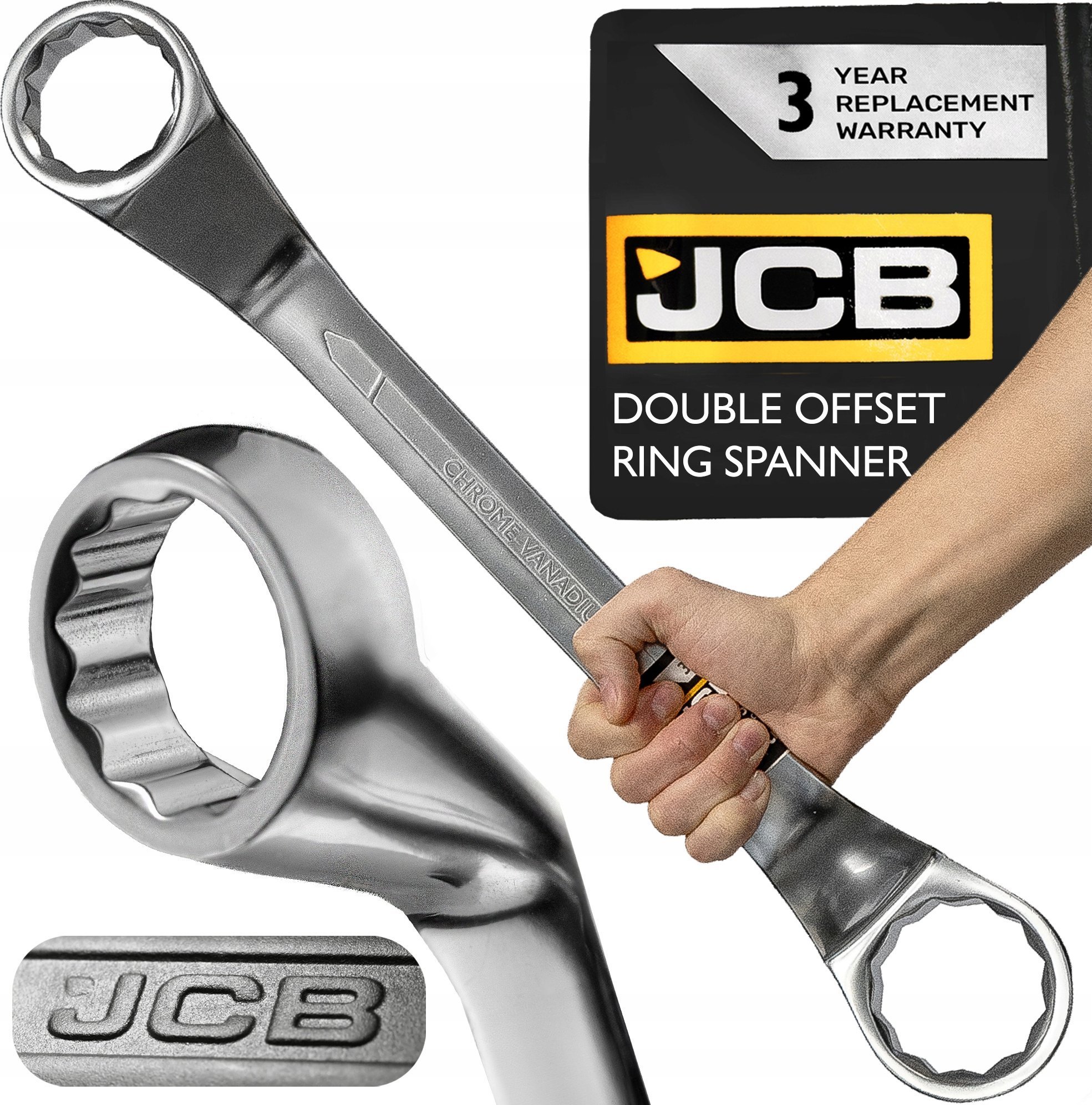JCB Klucz oczkowy odgięty o 45 stopni 46-50mm