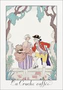 Plakaty - Costumes Parisiens, no. 3: Toilette d’Été, Toilette d’Été Blouson de Linon sur Jupe de foulard from Journal des Dames et des Modes, George Barbier - p - miniaturka - grafika 1