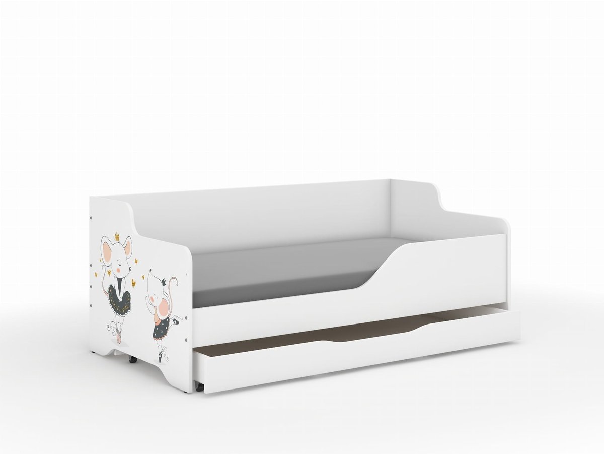 Łóżko dziecięce LILU 160x80 MYSZKA SAFARI - bok