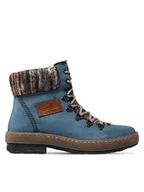 Botki damskie - Rieker Botki Z6743-14 Niebieski - miniaturka - grafika 1