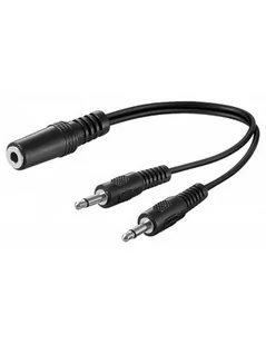Wentronic 0.2 m 2 X 3.5 MM Mono wtyczka 3.5 MM Stereo Kupplung 1 szt. czarny 50472 - Kable - miniaturka - grafika 2