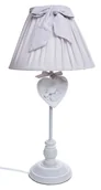 Lampy stojące - Lampa drewniana z sercem biało-szara - miniaturka - grafika 1