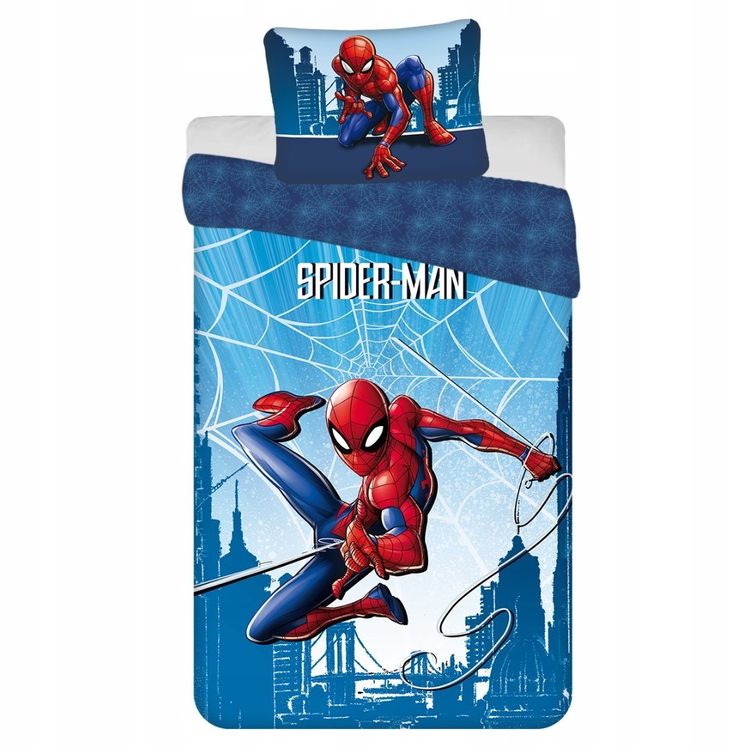 Pościel Spider-Man Blue 140x200 + 50x70 Bawełna