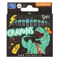 Przybory szkolne - Kredki woskowe 12 kolorów Skate Dino STARPAK 536296 - miniaturka - grafika 1