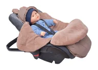 Śpiworki dla dzieci - Culbaby, Śpiworek Myszka do wózka fotelika gondoli ortalion czekolada minky karmel - miniaturka - grafika 1