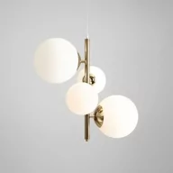 Lampy sufitowe - ADX Industrialna LAMPA wisząca 1039L30 ADX metalowa OPRAWA zwis kule balls złote białe 1039L30 - miniaturka - grafika 1