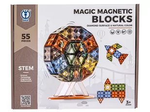 Konstrukcyjne Klocki Magnetyczne 55 Elementów - Klocki - miniaturka - grafika 2