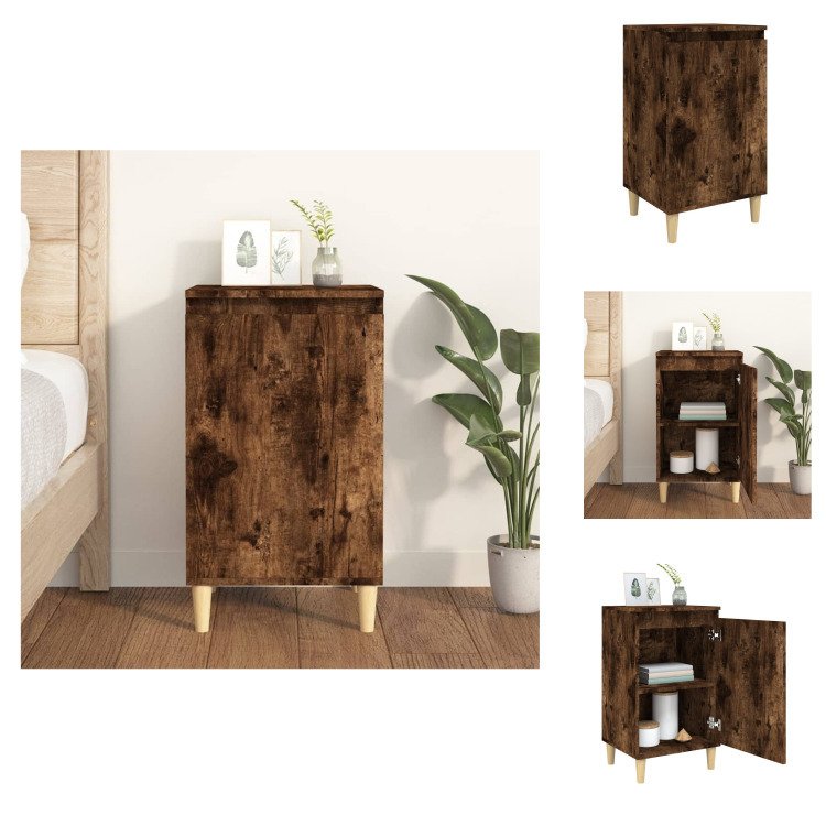 vidaXL Szafka nocna dąb wędzony 40x35x70 cm materiał drewnopochodny - Szafki nocne
