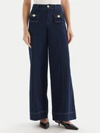Spodnie damskie - Fracomina Jeansy FS25WV3004W78201 Granatowy Wide Leg - miniaturka - grafika 1