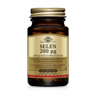 Solgar Selen 200 mcg związany z drożdżami 50 tabletek - Suplementy naturalne - miniaturka - grafika 1