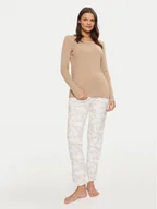 Piżamy damskie - Selmark Piżama P9373 Beżowy Regular Fit - miniaturka - grafika 1