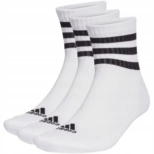 Skarpety adidas 3-Stripes Cushioned Sportswear Mid-Cut Socks 3P białe HT345 - Skarpetki męskie - miniaturka - grafika 1