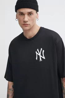 Koszulki męskie - New Era t-shirt bawełniany męski kolor czarny z nadrukiem NEW YORK YANKEES - grafika 1