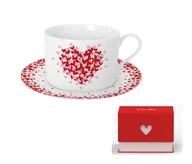 Filiżanki - Komplet filiżanka spodek do kawy walentynki love 4 - miniaturka - grafika 1