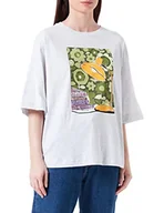 Koszulki i topy damskie - United Colors of Benetton Koszulka damska, szary melanż z nadrukiem 912, M - miniaturka - grafika 1