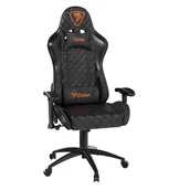 Fotele gamingowe - Cobra Draco CRF191 Gamingowy do 130kg Skóra ECO Czarny - miniaturka - grafika 1