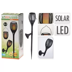 ProGarden Solarne pochodnie ogrodowe LED, 3-w-1, czarne Koopman - Lampy ogrodowe - miniaturka - grafika 2