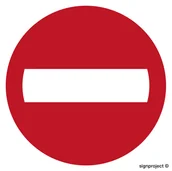 Systemy ekspozycyjne i znaki informacyjne - SA001 ZAKAZ WJAZDU, FN - FOLIA SAMOPRZYLEPNA; (300X300MM) - miniaturka - grafika 1