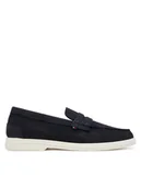 Mokasyny męskie - Tommy Hilfiger Mokasyny Nubuck P Loafer FM0FM05350 Granatowy - miniaturka - grafika 1