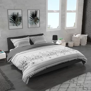 Pościel bawełniana, geometryczny, boho, 160x200 cm 3 elementy - Pościel - miniaturka - grafika 1