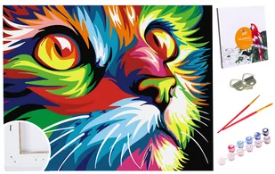 Zestaw do malowania po numerach, 20x30 cm, Kolorowy Kot - Malowanie po numerach - miniaturka - grafika 1