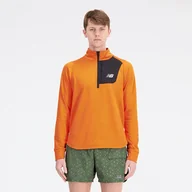 Bluzy męskie - Bluza męska New Balance MT23252CEN  pomarańczowa - miniaturka - grafika 1