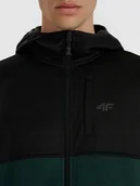 Bluzy męskie - 4F Polar z kapturem regular męski - zielony M - miniaturka - grafika 1