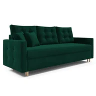 Sofy i kanapy - PETI sofa rozkładana, sofa z funkcją spania i podstawą do spania, sofa rozkładana w kolorze: zielony, tkanina welurowa - miniaturka - grafika 1