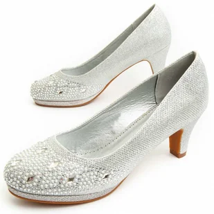 Montevita Buty Na Obcasie Unne68 Srebrny - Czółenka - miniaturka - grafika 1