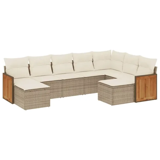 Zestaw mebli ogrodowych modułowych beżowy rattan PE, wymiary 55x62x69 cm