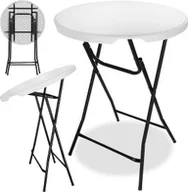 Stoły ogrodowe - Springos Stół składany cateringowy 110x80 cm okrągły stolik bankietowy koktajlowy biało-czarny UNIWERSALNY - miniaturka - grafika 1