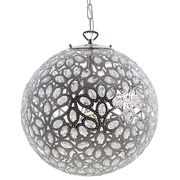 Lampy sufitowe - Beliani Lampa wisząca Lampa wisząca metalowa srebrna VOLTA 79301 - miniaturka - grafika 1