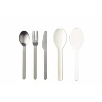 Rosti Mepal 105760030600 zestaw sztućców elipsa ze stali nierdzewnej/polipropylenu Biały 19,5 x 5,1 x 2,3 cm 3-częściowy 105760030600 - Zestawy sztućców - miniaturka - grafika 2