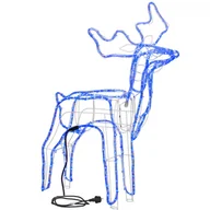 Ozdoby bożonarodzeniowe - Renifer Led 90 cm świąteczny, świetlna dekoracja do ogrodu niebieski - miniaturka - grafika 1