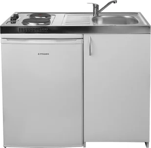 Pyramis Minikuchnia 5w1 PYRAMIS MK 100x60 komora PRAWA lodówka, płyta, zlew, szafka + GRATIS bateria CHROM - Zestawy zintegrowane AGD - miniaturka - grafika 1