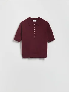 Reserved - Sweter z wełną - burgundowy - Swetry damskie - miniaturka - grafika 1