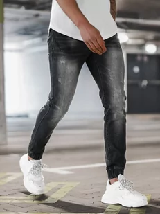 SPODNIE JEANSOWE JOGGERY MĘSKIE CZARNE OZONEE NB/MP0053/2N - Ozonee - Spodnie męskie - miniaturka - grafika 1