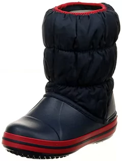 Śniegowce damskie - Crocs Uniseks - dzieci Winter Puff Boot Kids Śniegowce, Navy/Red, 23/24 EU - grafika 1